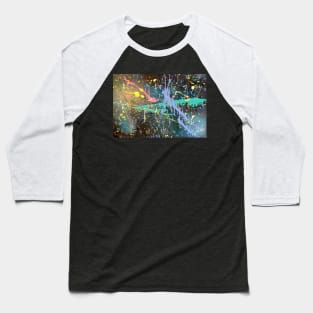 Jackson Pollock Inspired Splatter Paint Rainbow Baseball T-Shirt